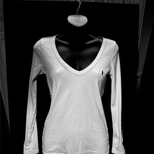 vintage Y2K juicy couture Classic scottie dog embroidered White V-Neck mediumTop